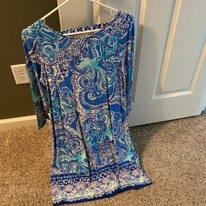 Lilly Pulitzer Blue and Green Long Sleeve Dress